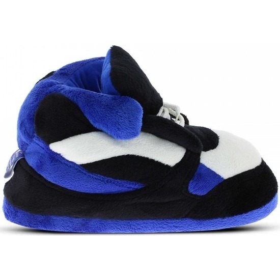 Blauw/zwart/witte sneaker model sloffen/pantoffels voor dames