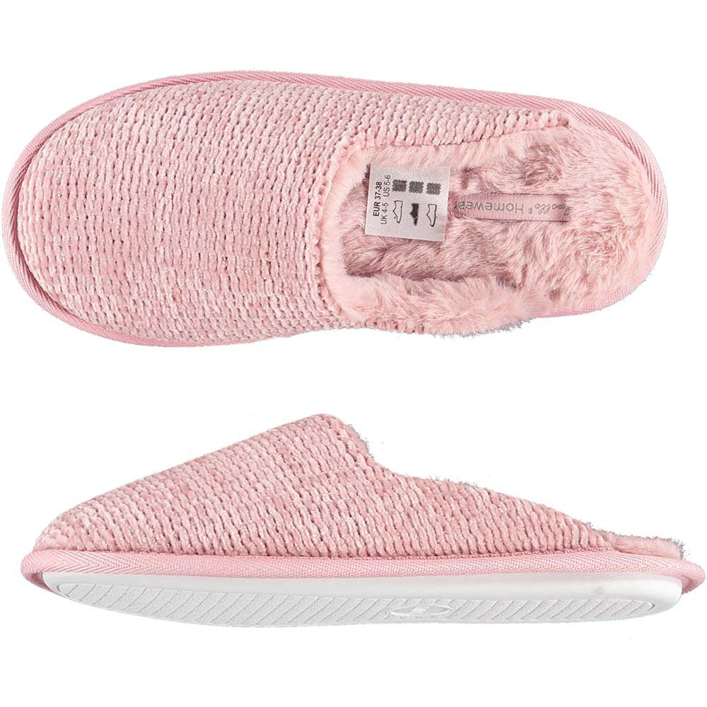 Dames instap slippers/pantoffels gebreid roze maat 39-40