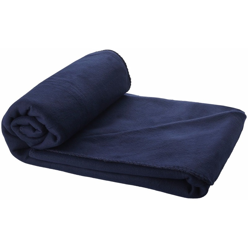 Fleece deken navy blauw 150 x 120 cm