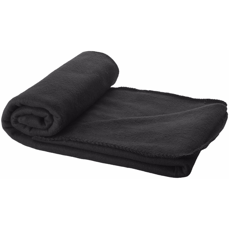 Fleece deken zwart 150 x 120 cm