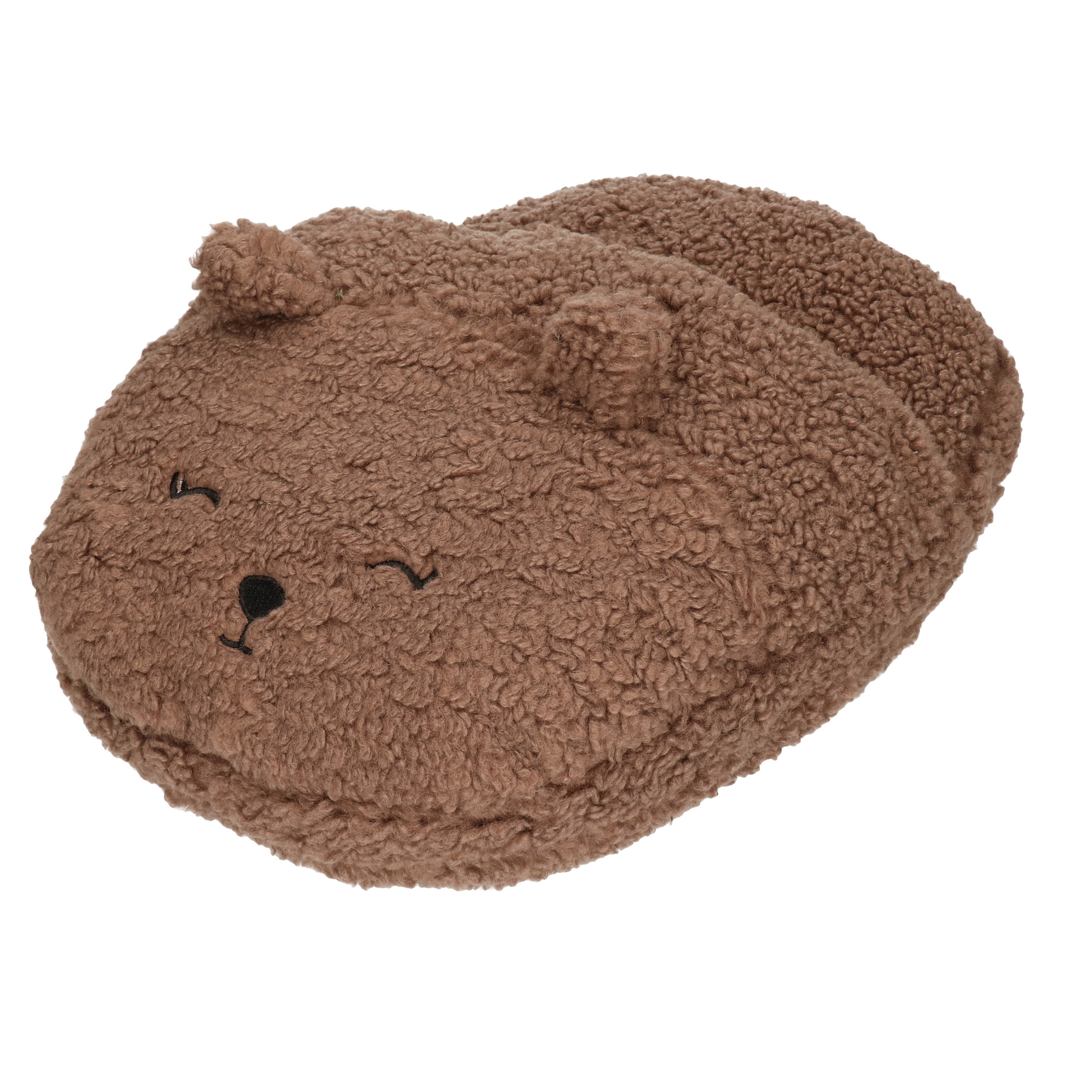 Grote voetenwarmer pantoffel/slof beer chocolade bruin one size 30 x 27 cm