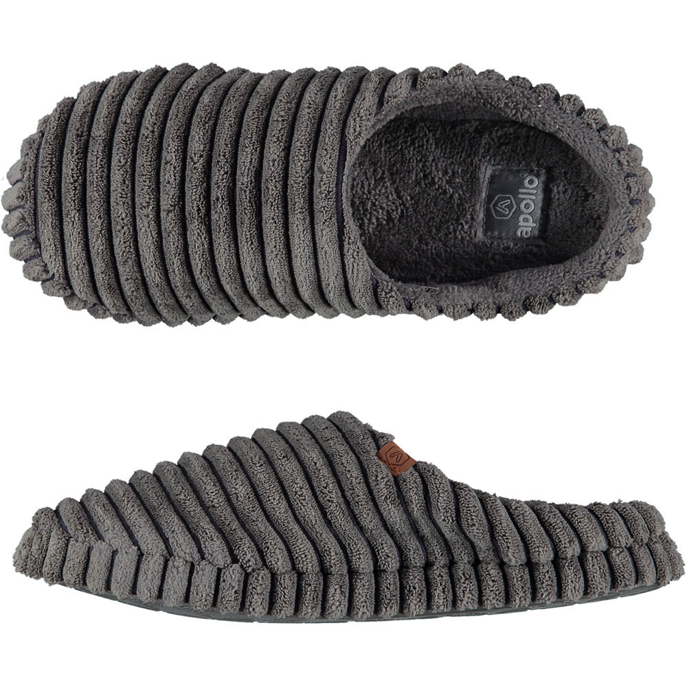 Heren instap slippers/pantoffels ribstof grijs maat 41-42