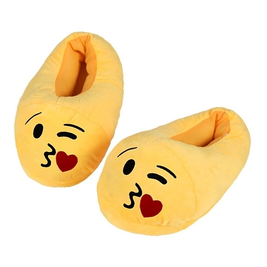Kinderen kus smiley pantoffels