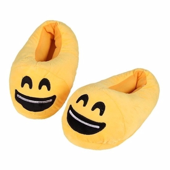 Kinderen lachende smiley pantoffels