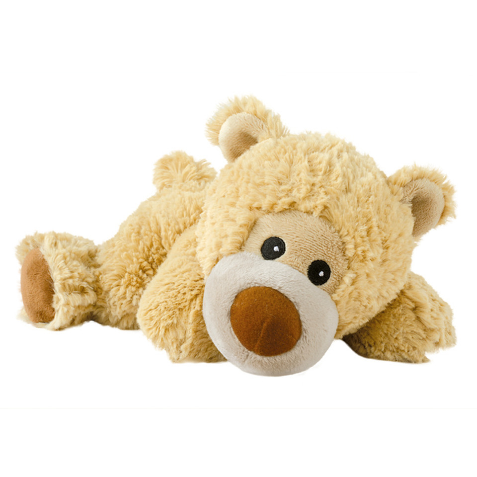 Warmte/magnetron opwarm knuffel beige teddybeer