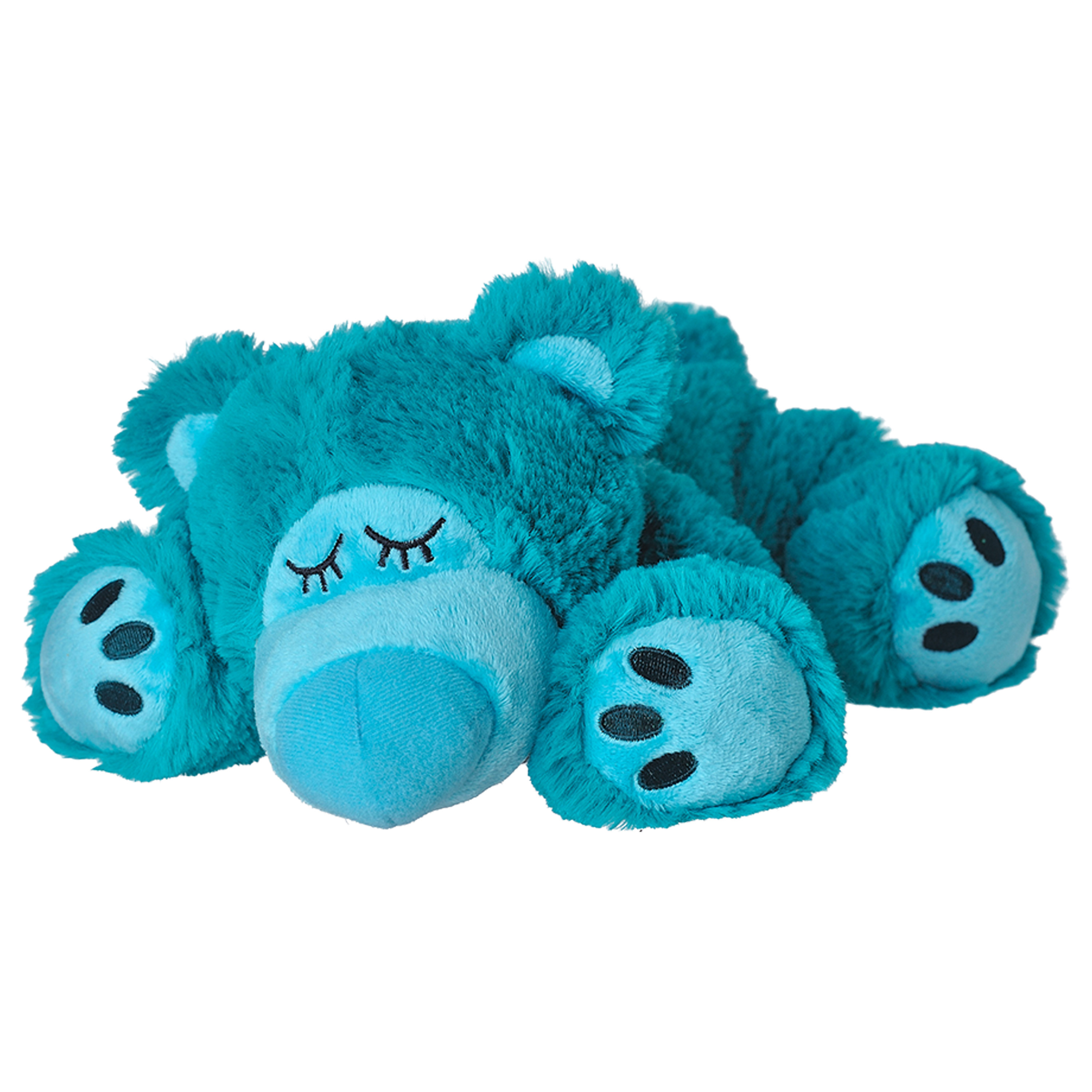 Warmte/magnetron opwarm knuffel - Teddybeer - turquoise - 32 cm - pittenzak