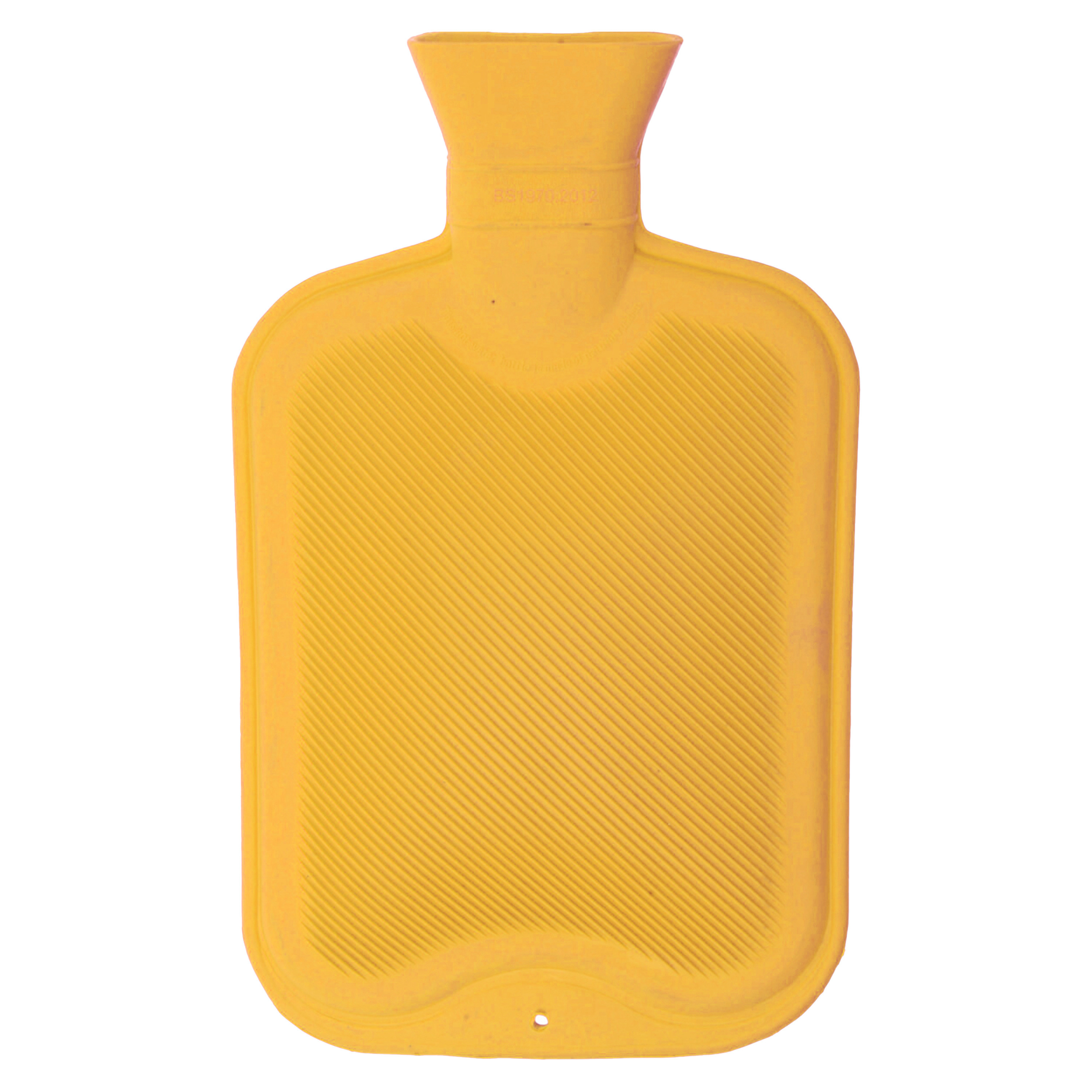 Warmwaterkruik 2 liter van rubber geel