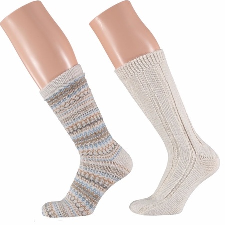 Cream white ladies house socks 2 pairs