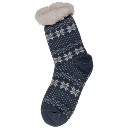 Ladies knitted home socks Nordic blue size 36-41