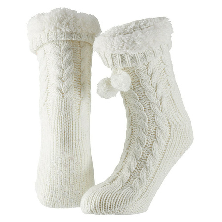 Ladies anti slip house/slipper socks white size 35-41