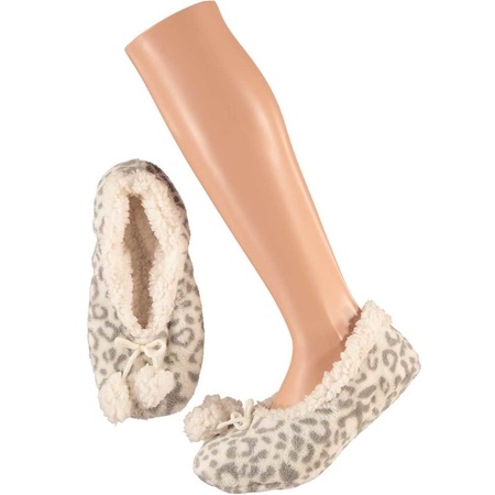 Flattie ladies slippers leopard grey size 40-42