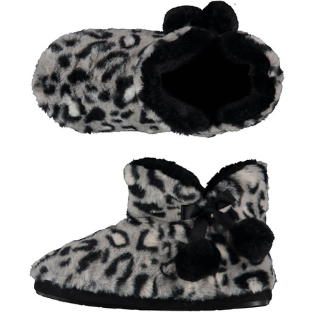 Ladies high slippers leopard print grey size 39-40