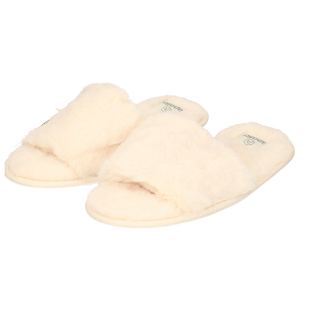 Ladies home slip-on slippers with fur white size 37-38