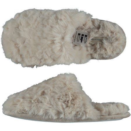 Ladies slip-on slippers beige size 37-38