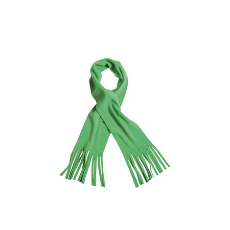 Lime groene winter fleece sjaal met franjes