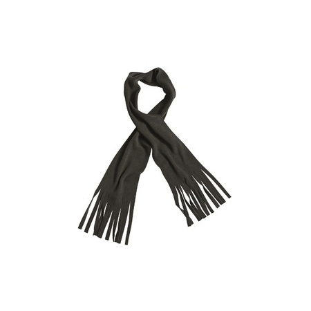 Zwarte winter fleece sjaal met franjes