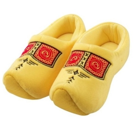 Yellow plush clogs slippers for adults