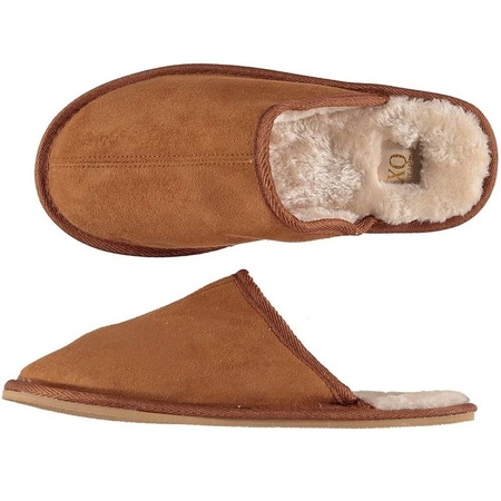 Gents slippers cognac brown size 41-42
