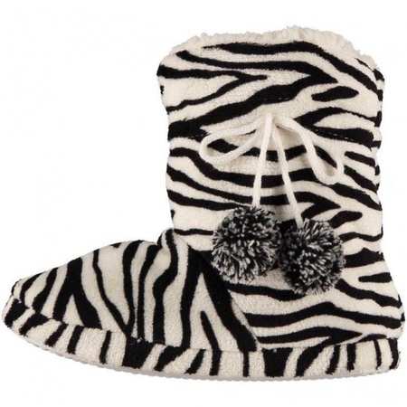 Ladies slippers with leopard print black/white