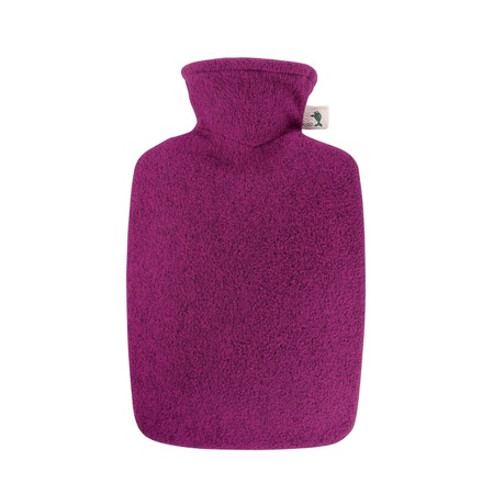 Warm water bottle fuschia pink 2 liters with felt look cover