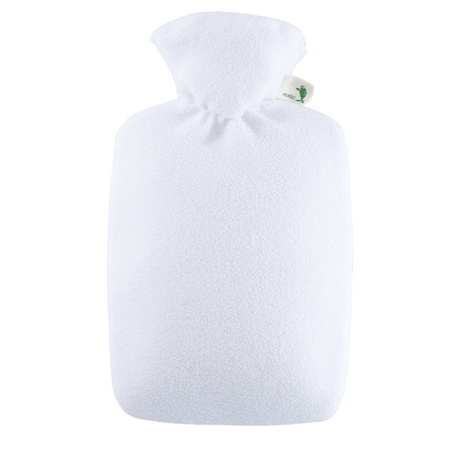 Warm water bottle fleece white 1.8 liters