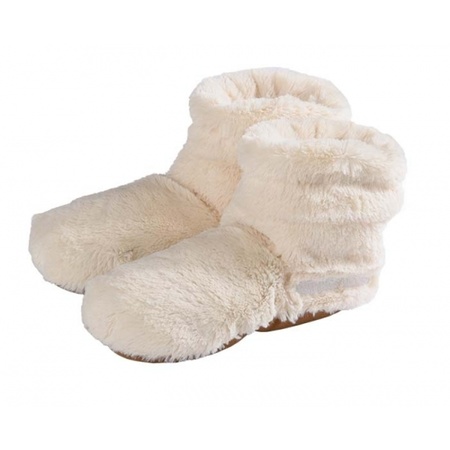 Microwave heat slippers beige plush for ladies