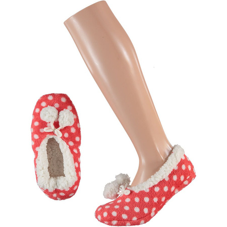 Girls ballerina slippers pink with white dots size 31-33