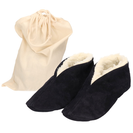 Navy blue Spanish slippers of genuine leather / suede size 36 with storage bag