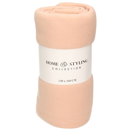 Polyester fleece deken/dekentje 130 x 160 cm in de kleur koraal roze