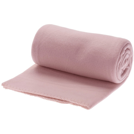 Polyester fleece deken/dekentje 130 x 160 cm in de kleur roze