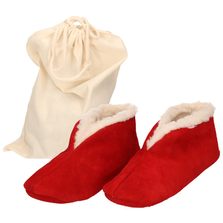 Red Spanish slippers of genuine leather / suede size 36 with storage bag