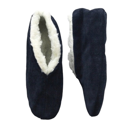 Navy blue Spanish slippers of genuine leather / suede for kids size 28 with storage bag