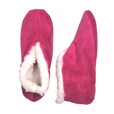 Pink Spanish slippers of genuine leather / suede for kids size 34 with storage bag