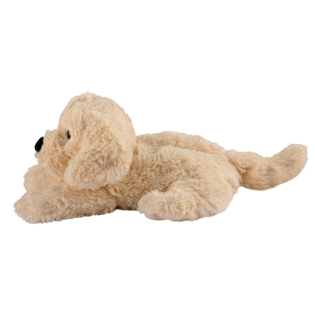 Warmte/magnetron opwarm knuffel - Hond/golden retriever - bruin - 33 cm - pittenzak
