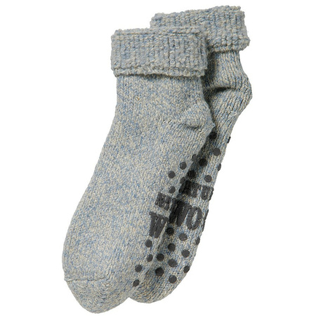 Childrens non slip woolen home socks blue mele size EU 27-30